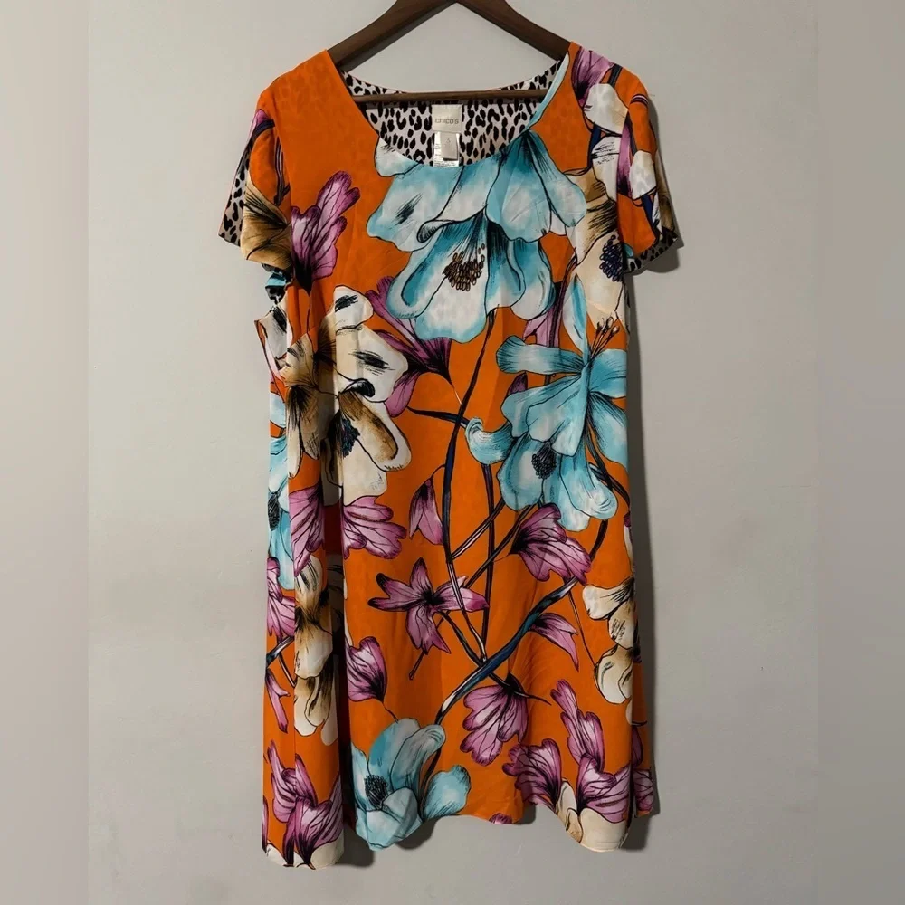 Chicos - Petite Reversible Floral-Animal Dress - Picture 2 of 13